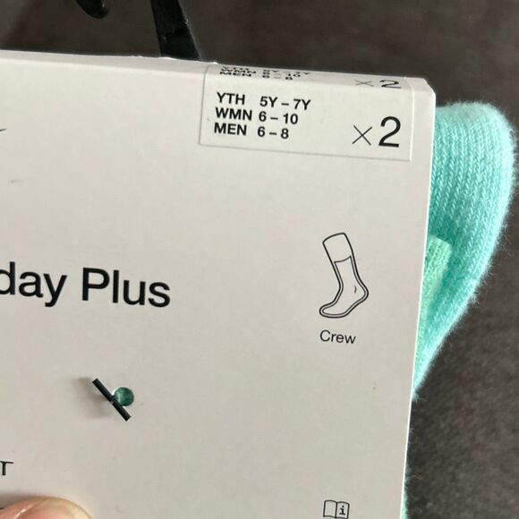 NIKE 2 Pairs "JUST DO IT" Men's/Women's COTTON CREW SOCKS green women’s 6-10 - Picture 2 of 5
